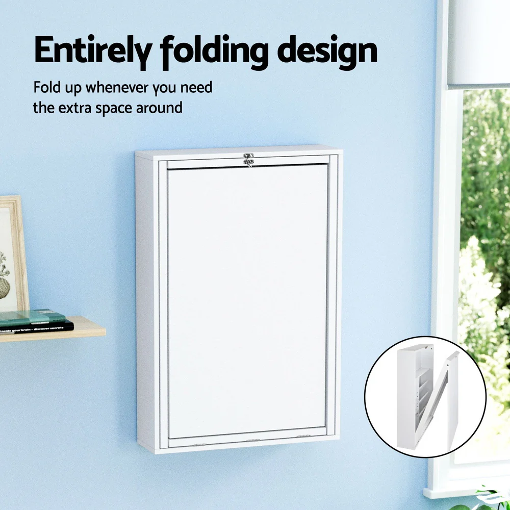 Artiss Computer Desk Bookshelf Wall Mount White - Image 5