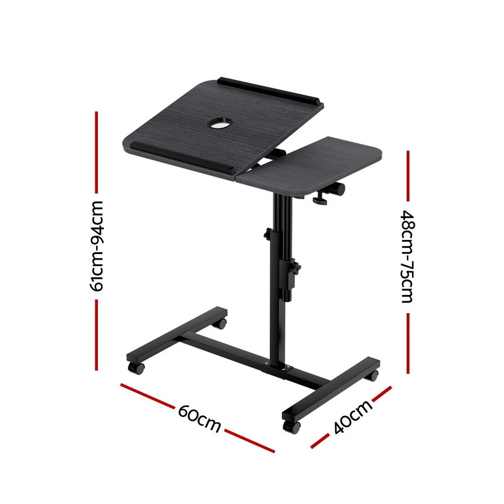 Artiss Laptop Desk Table Fan Cooling Black 60CM - Image 3