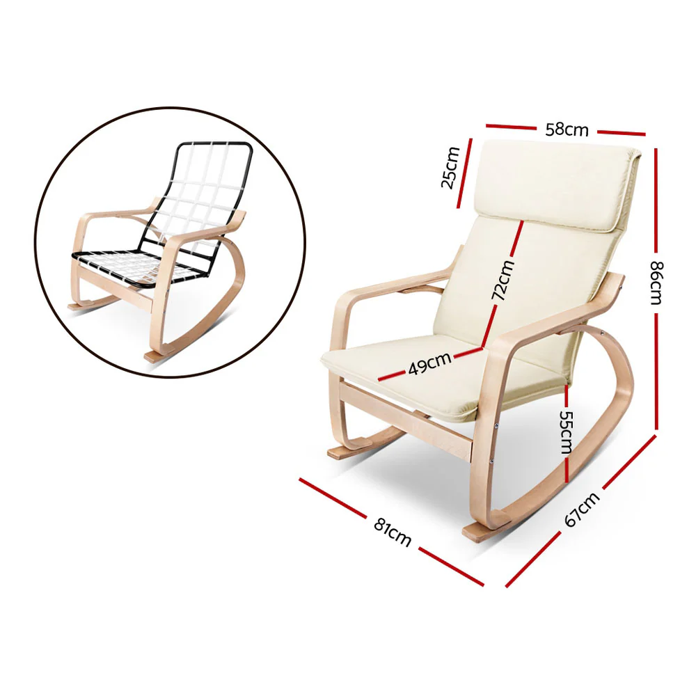 Artiss Rocking Armchair Bentwood Frame Aero - Image 7