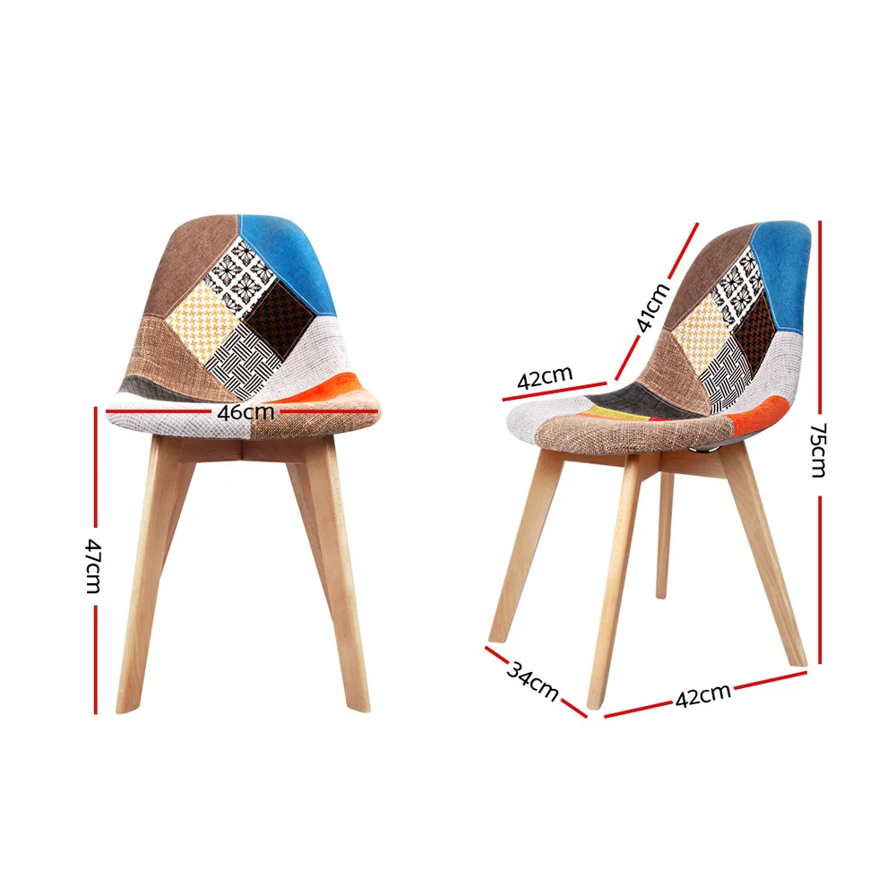 Artiss Dining Chairs Set of 2 Fabric Retro Replica DSW - Image 8